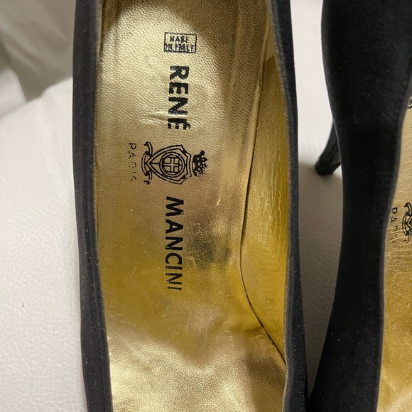 Rene Mancini Black Satin and fabric shoe - Picture 2 of 8